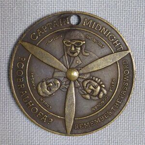VINTAGE ORIGINAL 1940 CAPTAIN MIDNIGHT DECODER PREMIUM RADIO SHOW BRONZE COIN